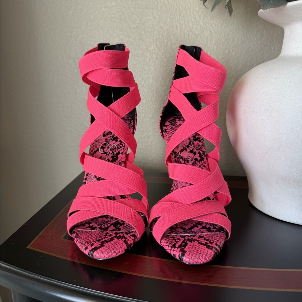 Jessica Simpson Hot Pink Strappy Heels